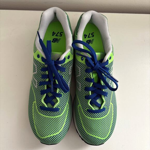 New Balance 574 Woven Green Blue Men\'s Tennis Shoes 9 ML574GB main image 5